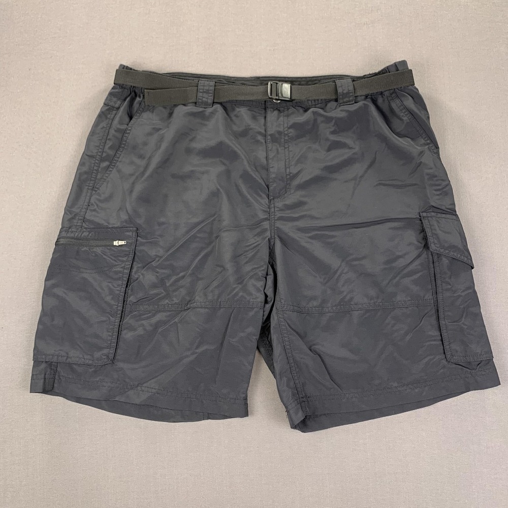 Columbia Shorts Mens 42 Black Nylon‎ Cargo Hiking Belted Quick Dry 10 Inseam